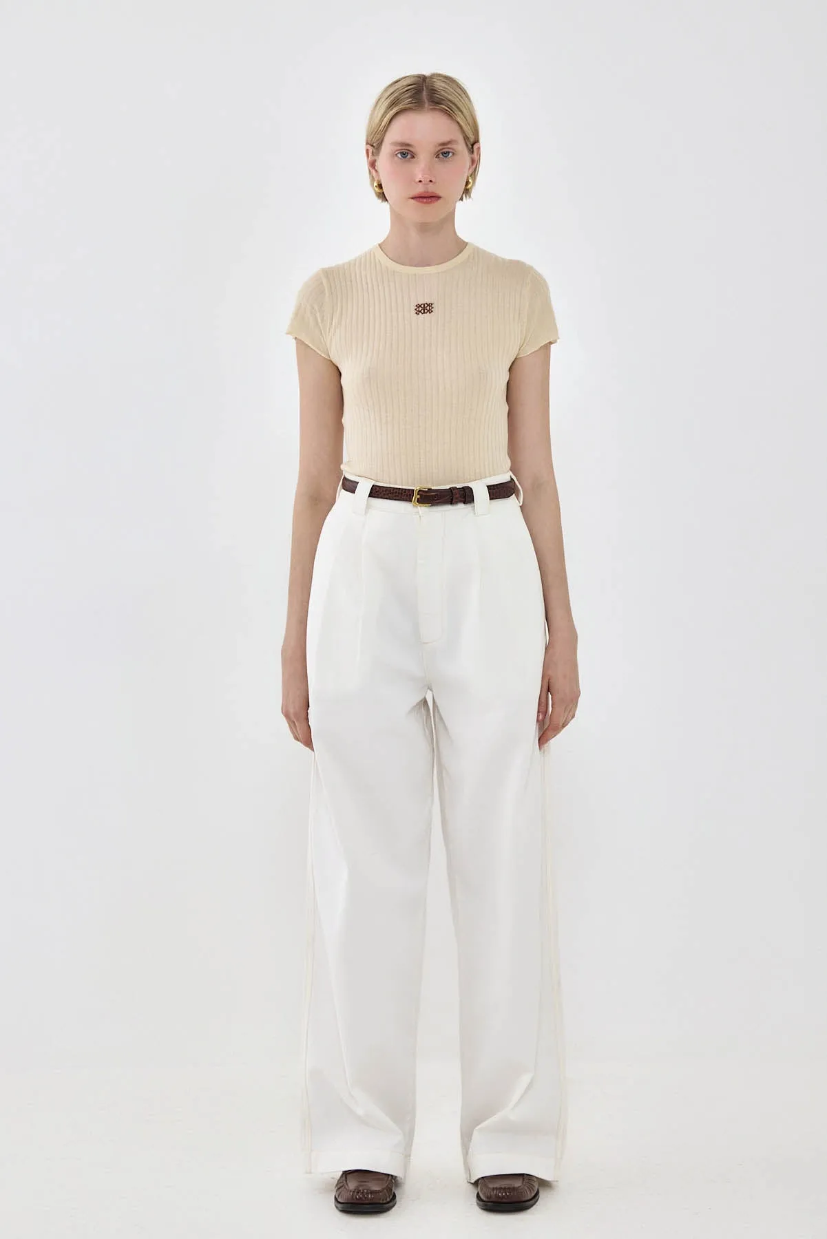Sheer Knit Logo T Shirt