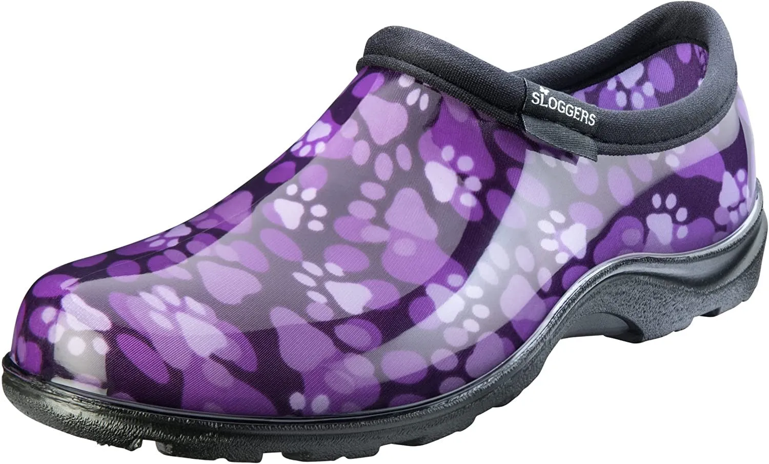 Sloggers Women's Waterproof Rain and Garden Shoe with Comfort Insole, Purple Paw Print, Size 9, Style 5114QP09