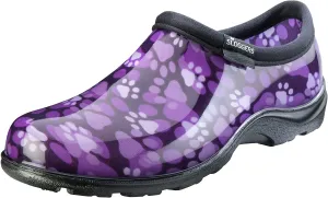 Sloggers Women's Waterproof Rain and Garden Shoe with Comfort Insole, Purple Paw Print, Size 9, Style 5114QP09