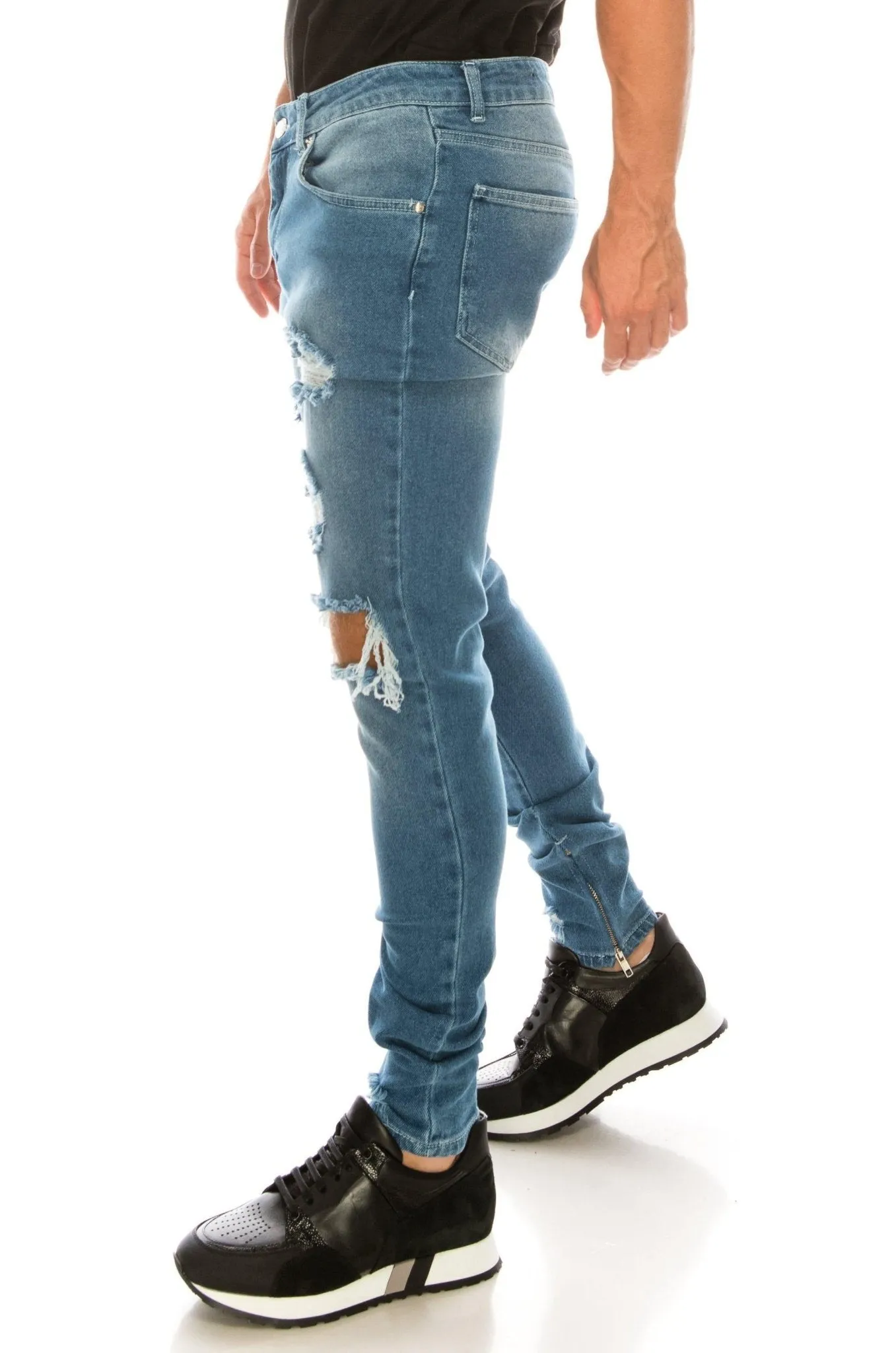 Thrashed Light Blue Skinny Fit Jeans