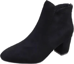 Womens Boots Fall 2024 Ankle Womens Black Booties with Heel Women Wide Boots Wedge Boot Lightweight Breathable Chunky Low Heel Classic Pointed Toe