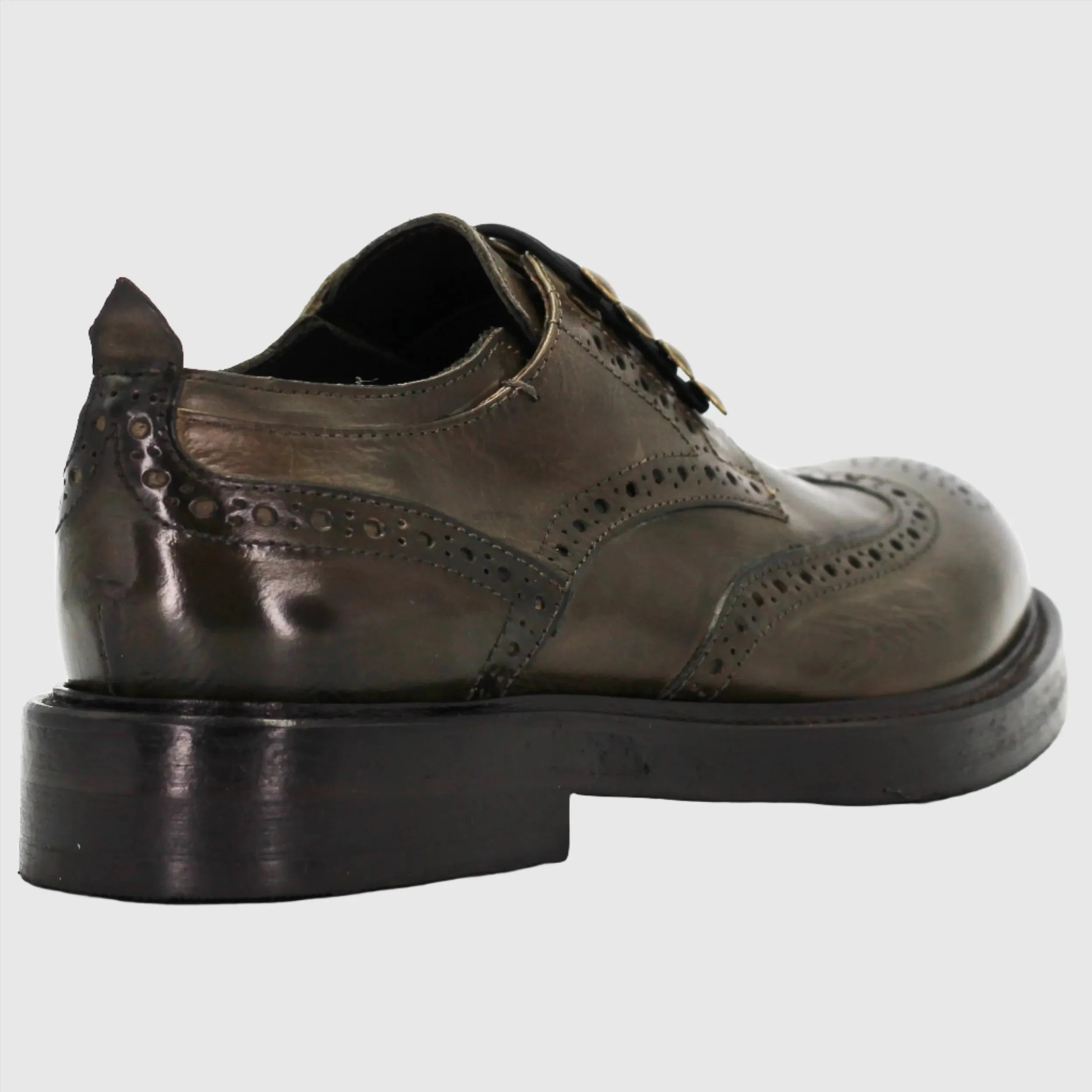 Women's Oxford Brogue in Calf Leather Verde (JPD37907/1)
