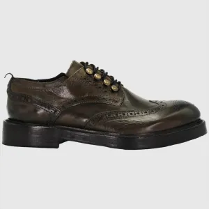 Women's Oxford Brogue in Calf Leather Verde (JPD37907/1)